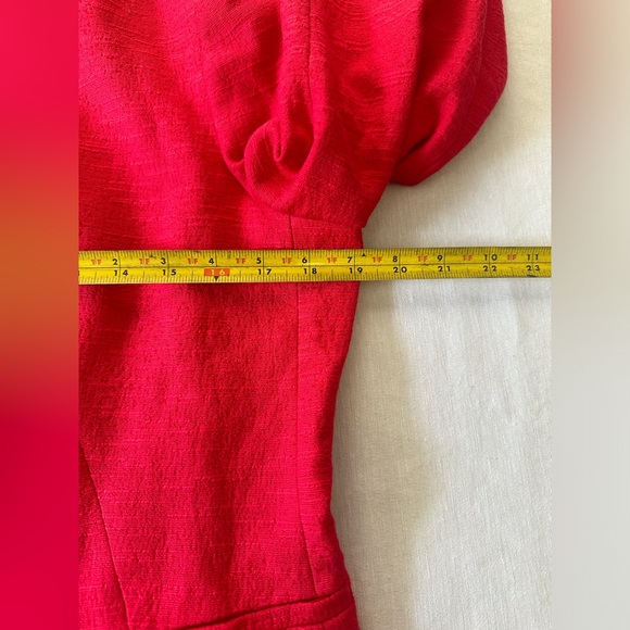 Loft Red Textured Collarless Blazer - Picture 7 of 9